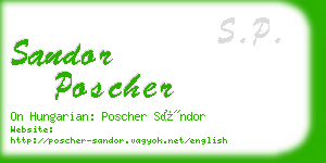 sandor poscher business card